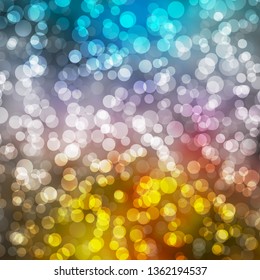 Light Blue, Yellow vector background with circles. Abstract decorative design in gradient style with bubbles. Design for your commercials.