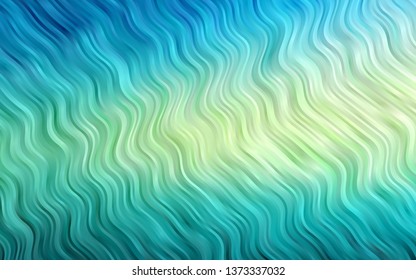 Light Blue, Yellow vector background with bent lines. Modern gradient abstract illustration with bandy lines. Textured wave pattern for backgrounds.