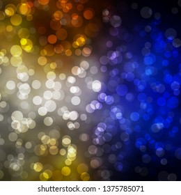 Light Blue, Yellow vector background with circles. Illustration with set of shining colorful abstract spheres. Design for posters, banners.