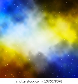 Light Blue, Yellow vector background with small and big stars. Colorful illustration in abstract style with gradient stars. Design for your business promotion.