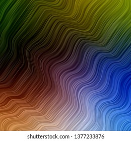 Light Blue, Yellow vector background with curved lines. Colorful illustration with curved lines. Best design for your ad, poster, banner.