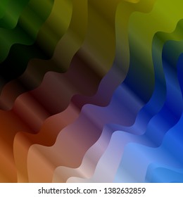 Light Blue, Yellow vector background with wry lines. Bright sample with colorful bent lines, shapes. Design for your business promotion.