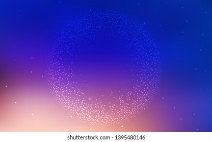 Light Blue, Yellow vector background with galaxy stars. Blurred decorative design in simple style with galaxy stars. Best design for your ad, poster, banner.