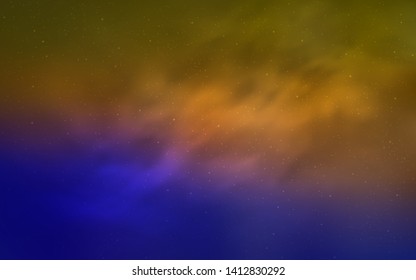 Light Blue, Yellow vector background with astronomical stars. Space stars on blurred abstract background with gradient. Smart design for your business advert.