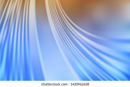 Light Blue, Yellow vector background with curved lines. Colorful illustration in simple style with gradient. A completely new design for your business.