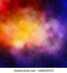 Light Blue, Yellow vector background with colorful stars. Modern geometric abstract illustration with stars. Best design for your ad, poster, banner.