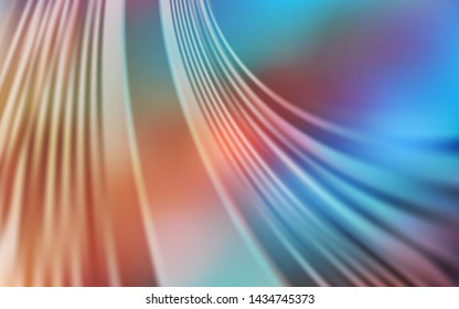 Light Blue, Yellow vector background with curved lines. Glitter abstract illustration with wry lines. Pattern for your business design.
