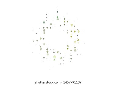 Light Blue, Yellow vector background with cards signs. Colorful gradient with signs of hearts, spades, clubs, diamonds. Design for ad, poster, banner of gambling websites.