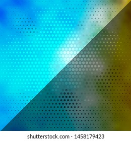 Light Blue, Yellow vector background with circles. Abstract decorative design in gradient style with bubbles. Design for your commercials.