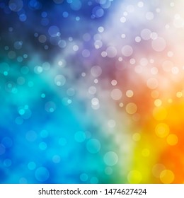 Light Blue, Yellow vector background with circles. Colorful illustration with gradient dots in nature style. Design for posters, banners.