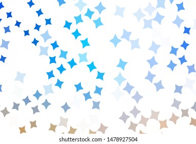 Light Blue, Yellow vector background with colored stars. Stars on blurred abstract background with gradient. Smart design for your business advert.