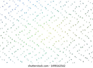 Light Blue, Yellow vector background with music symbols. Shining illustration of colorful gradient music notes. Template for fasion magazines.