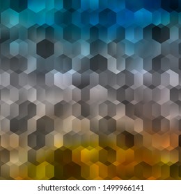 Light Blue, Yellow vector background with hexagons. Illustration with set of colorful hexagons. Design for website posters, banners.
