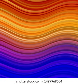 Light Blue, Yellow vector background with bent lines. Colorful abstract illustration with gradient curves. Pattern for websites, landing pages.