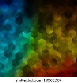 Light Blue, Yellow vector background with hexagons. Colorful hexagons on blur backdrop. Design for website posters, banners.
