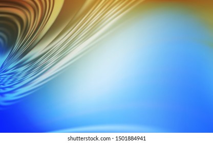 Light Blue, Yellow vector background with curved lines. A sample with colorful lines, shapes. Abstract style for your business design.