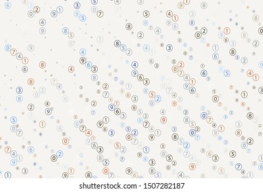 Light Blue, Yellow vector background with math characters. Colored mathematic signs with gradient on white background. Smart design for university advert.