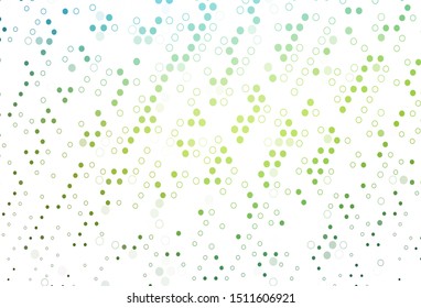Light Blue, Yellow vector background with bubbles. Beautiful colored illustration with blurred circles in nature style. Completely new template for your brand book.