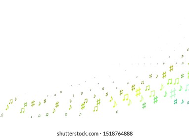 Light Blue, Yellow vector background with music symbols. Isolated colorful music keys on abstract background. Pattern for festival leaflets.