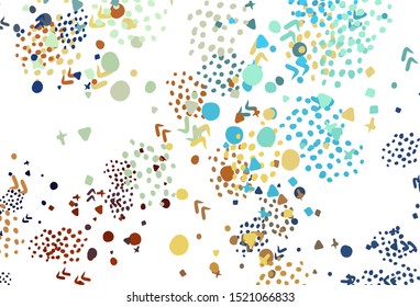 Light Blue, Yellow vector background with abstract shapes. Decorative design in abstract style with random forms. Simple design for your web site.