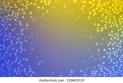 Light Blue, Yellow vector background with astronomical stars. Shining colored illustration with bright astronomical stars. Pattern for futuristic ad, booklets.