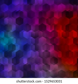 Light Blue, Yellow vector background with hexagons. Illustration of colored hexagons on blur surface. New template for your brand book.