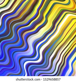 Light Blue, Yellow vector background with bent lines. Brand new colorful illustration with bent lines. Pattern for busines booklets, leaflets
