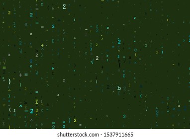 Light Blue, Yellow vector background with Digit symbols. Shining colorful illustration with isolated Digit signs. Pattern for school, grammar websites.