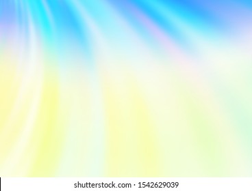 Light Blue, Yellow vector background with bent lines. Creative illustration in halftone marble style with gradient. Brand new design for your ads, poster, banner.