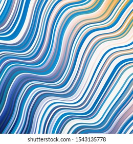 Light Blue, Yellow vector background with curves. Colorful geometric sample with gradient curves.  Pattern for booklets, leaflets.