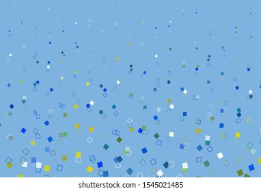 Light Blue, Yellow vector background with rectangles. Illustration with set of colorful rectangles. Modern template for your promotion.