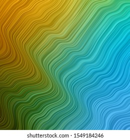 Light Blue, Yellow vector background with curves. Illustration in halftone style with gradient curves. Pattern for websites, landing pages.
