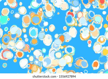 Light Blue, Yellow vector background with spots. Beautiful colored illustration with blurred circles in nature style. Pattern for textures of wallpapers.