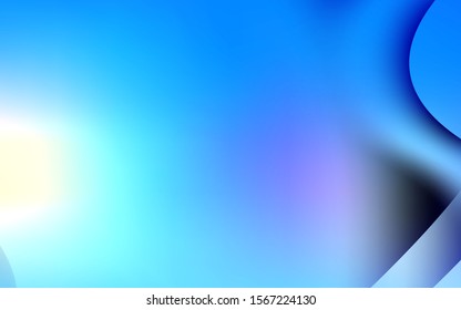 Light Blue, Yellow vector background with curved circles. Blurred geometric sample with gradient bubbles.  A new texture for your  ad, booklets, leaflets.