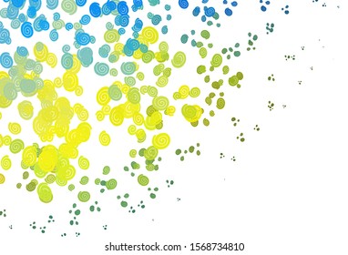 Light Blue, Yellow vector background with bent ribbons. Brand new colored illustration in marble style with gradient. Pattern for your business design.