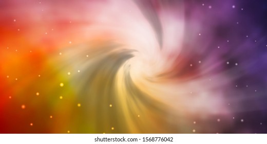 Light Blue, Yellow vector background with small and big stars. Decorative illustration with stars on abstract template. Best design for your ad, poster, banner.