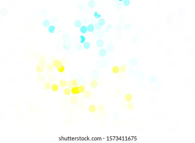 Light Blue, Yellow vector background with bubbles. Blurred decorative design in abstract style with bubbles. Pattern for beautiful websites.