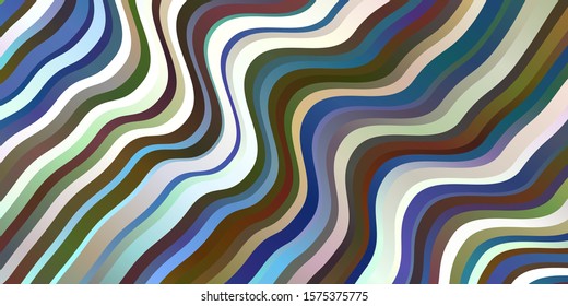 Light Blue, Yellow vector background with bent lines. Gradient illustration in simple style with bows. Pattern for commercials, ads.