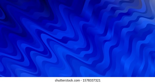 Light Blue, Yellow vector background with curved lines. Illustration in halftone style with gradient curves. Best design for your ad, poster, banner.
