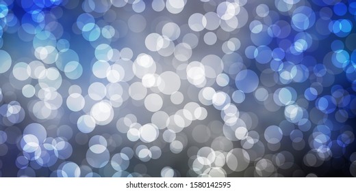 Light Blue, Yellow vector background with bubbles. Glitter abstract illustration with colorful drops. Pattern for wallpapers, curtains.