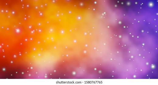 Light Blue, Yellow vector background with small and big stars. Decorative illustration with stars on abstract template. Pattern for new year ad, booklets.