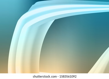 Light Blue, Yellow vector background with bent lines. An elegant bright illustration with gradient. A completely new design for your business.