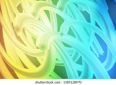 Light Blue, Yellow vector background with wry lines. A shining illustration, which consists of curved lines. Abstract style for your business design.
