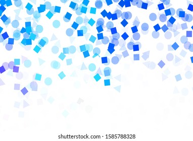 Light Blue, Yellow vector background with triangles, circles, cubes. Circles, lines, rhombus with colorful gradient. Modern template for landing page.