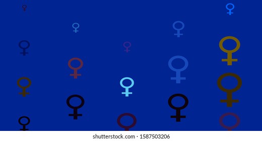 Light Blue, Yellow vector background with woman symbols. Simple design in abstract style with women’s rights activism. Background for cell phones.