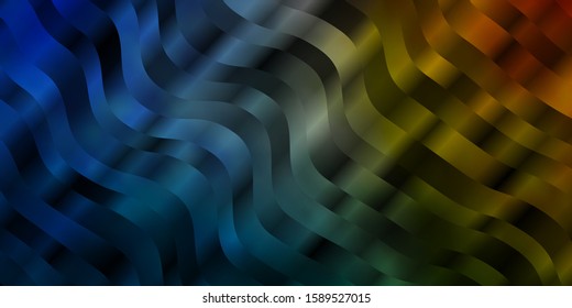 Light Blue, Yellow vector background with bent lines. Bright sample with colorful bent lines, shapes. Template for cellphones.