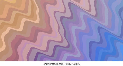 Light Blue, Yellow vector background with wry lines. Illustration in abstract style with gradient curved.  Template for cellphones.
