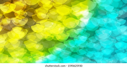 Light Blue, Yellow vector background with circles. Abstract colorful disks on simple gradient background. Pattern for booklets, leaflets.