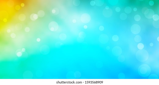 Light Blue, Yellow vector background with spots. Abstract illustration with colorful spots in nature style. Pattern for business ads.