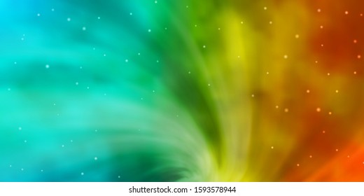 Light Blue, Yellow vector background with small and big stars. Colorful illustration in abstract style with gradient stars. Pattern for websites, landing pages.